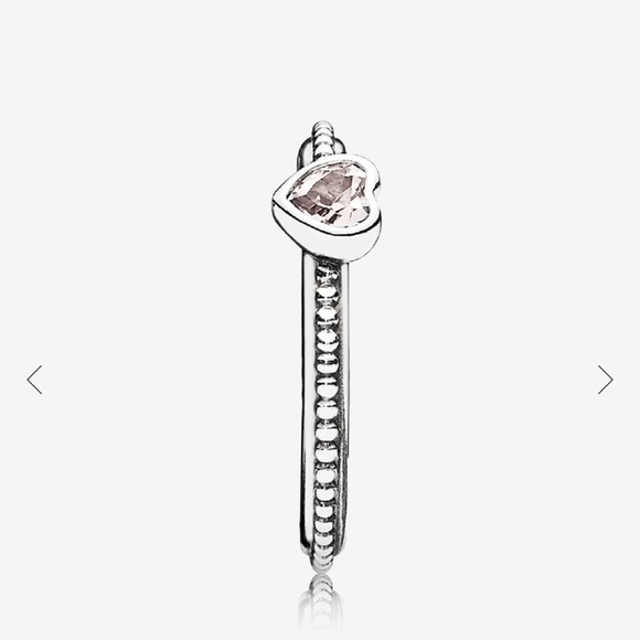 💛 Pandora 925 Silver One Love Pink Sapphire Heart Ring - Picture 2 of 4